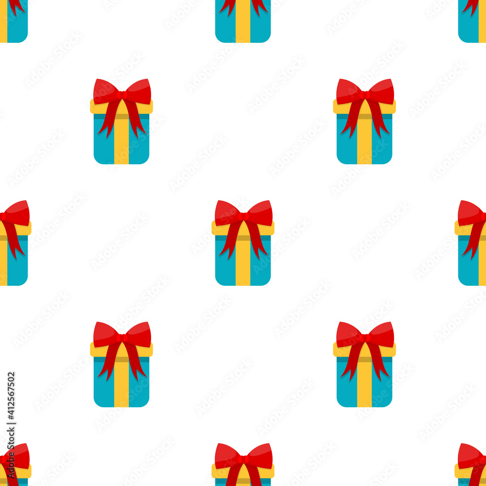 Gift boxes with bows and ribbons seamless pattern on white. Vector illustration. Gift boxes with bows and ribbons seamless pattern on white. Vector illustration.