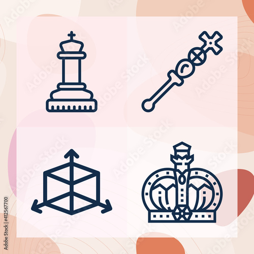 Simple set of dynasty related lineal icons