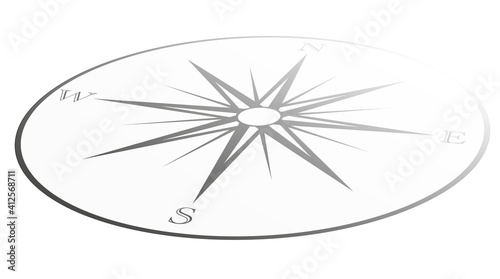 classic retro wind rose or compass icon isolated on white vector illustration
