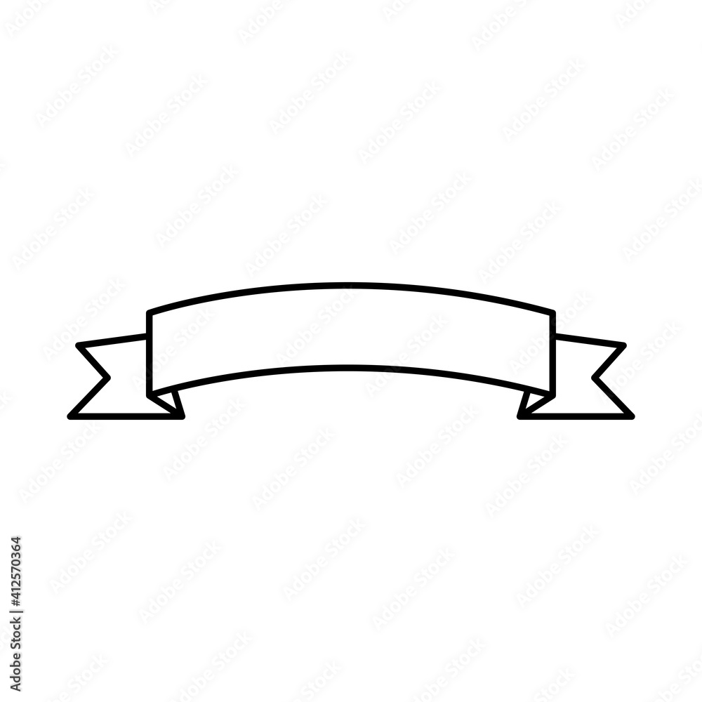 decorative ribbon icon, line style decorative ribbon icon, line style