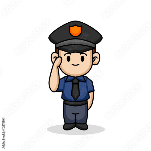 A cute police officer in uniform mascot design
