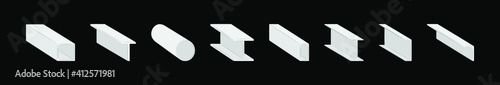 set of girder cartoon icon design template with various models. vector illustration isolated on black background
