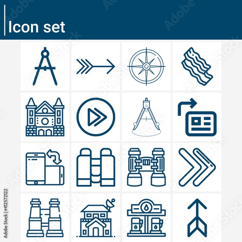Simple set of orientation related lineal icons.