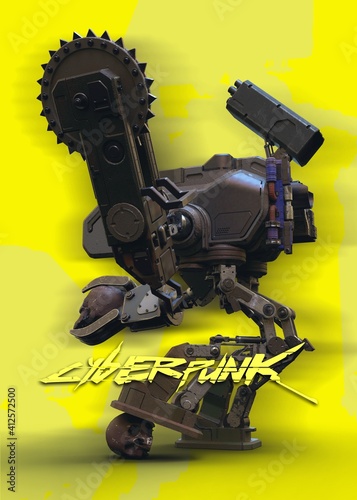3D robot with skull