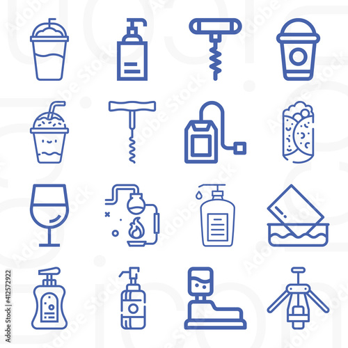 16 pack of gaseous  lineal web icons set