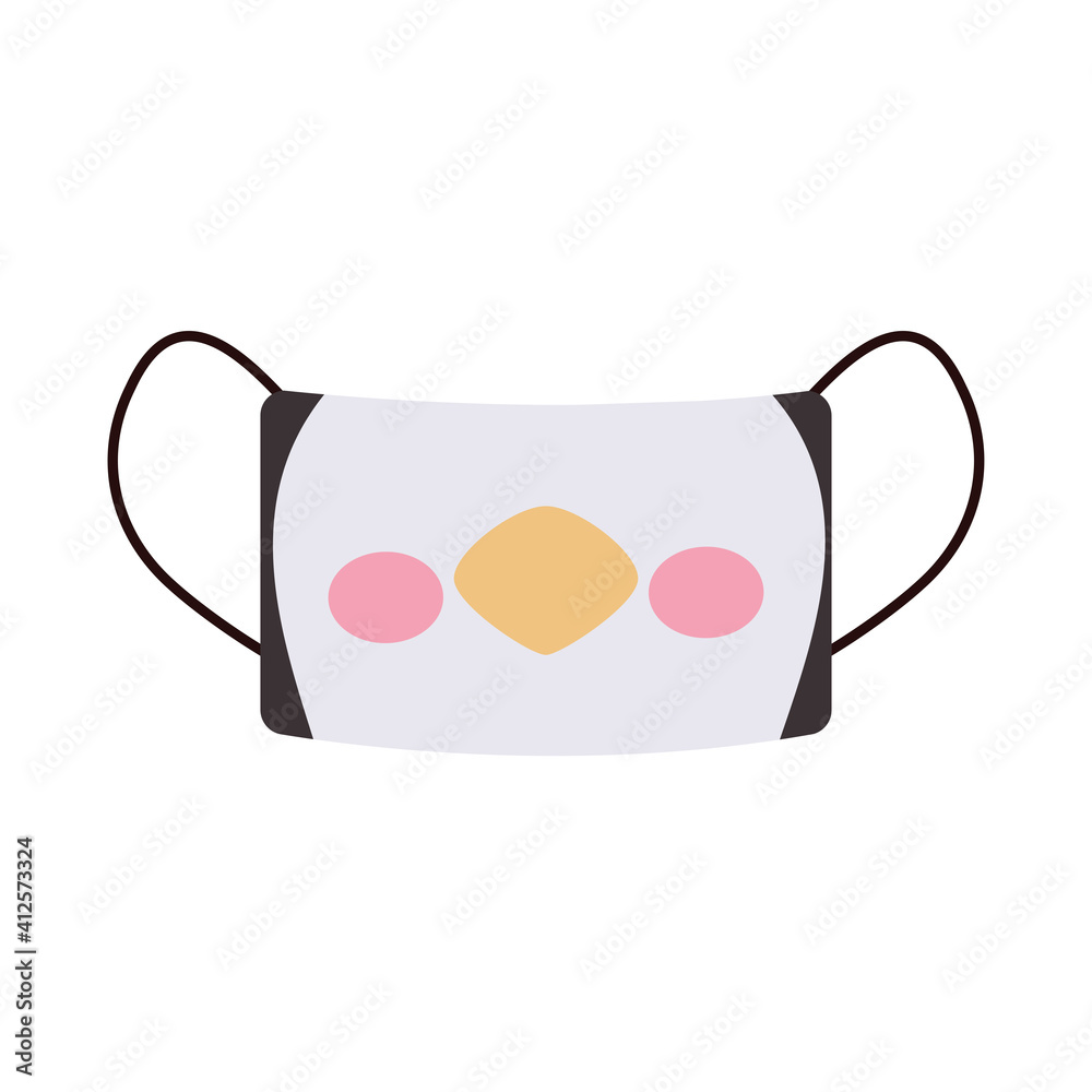 icon of face mask with penguin mouth design icon of face mask with penguin mouth design