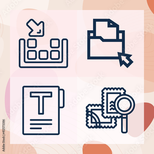 Simple set of collectors related lineal icons