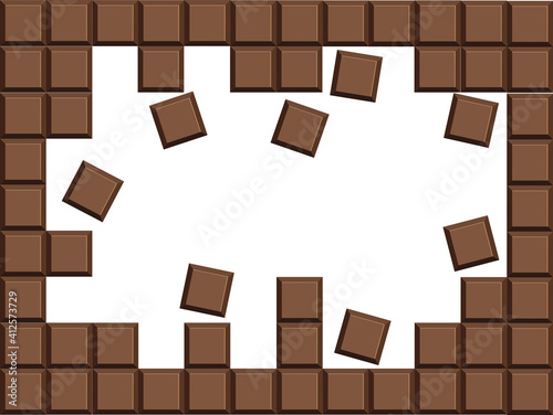 Milk chocolate bar vector background