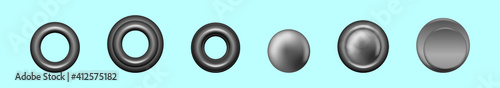 set of eyelet cartoon icon design template with various models. vector illustration isolated on blue background