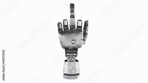 Wallpaper Mural Robotic Hand, 3D rendered, middle finger Torontodigital.ca