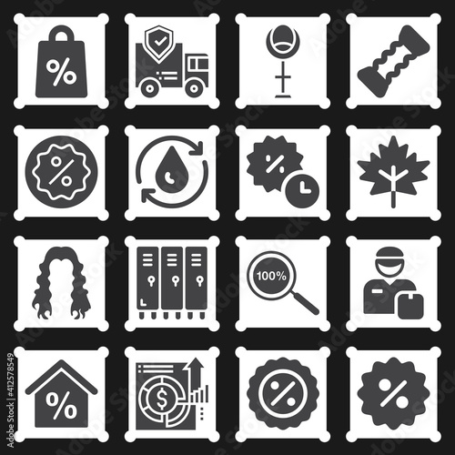 16 pack of age  filled web icons set