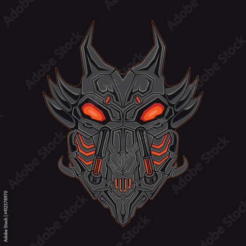 Fox head robot mascot. esport logo design
