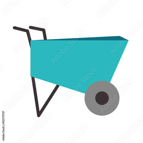 wheelbarrow tool icon, colorful design