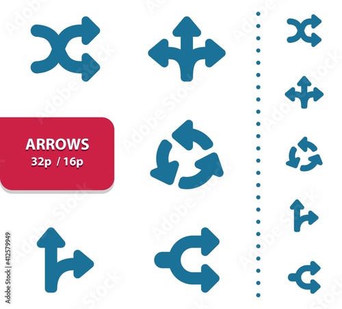 Arrows Icons (4x magnification for preview).