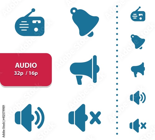 Audio - Sound Icons (4x magnification for preview).