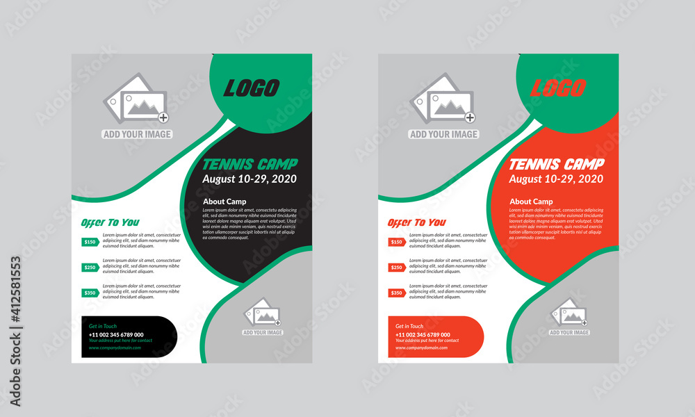 Obraz premium Tennis Flyer Template Design fully editable