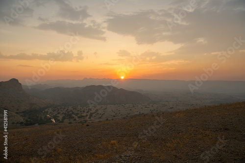 Rani Kot Fort Great Wall of Sindh Picturesque Breathtaking View at sunset time © hasan