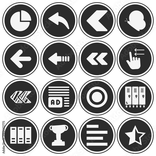 16 pack of remaining  filled web icons set