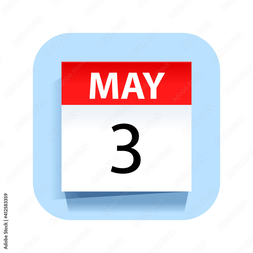 May 3. Calendar Icon. Vector Illustration May 3. Calendar Icon. Vector Illustration