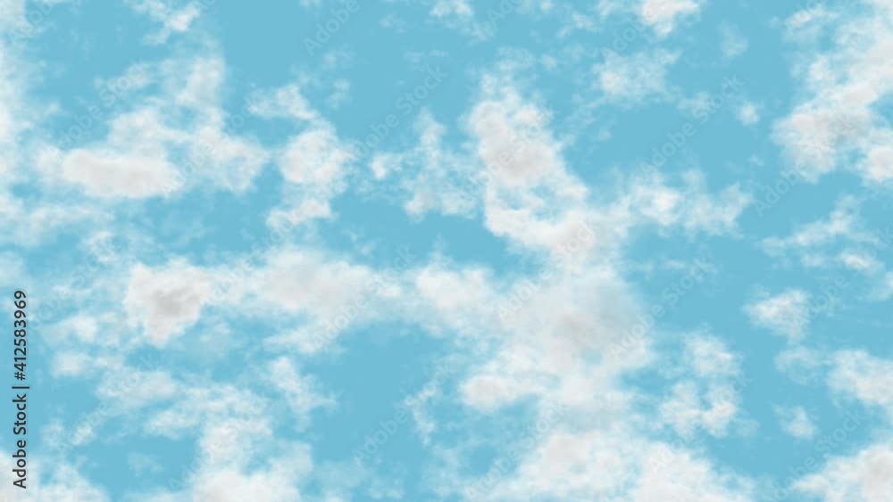 Realistic CG animation of the white clouds moving against the blue sky, rendered in UHD Realistic CG animation of the white clouds moving against the blue sky, rendered in UHD