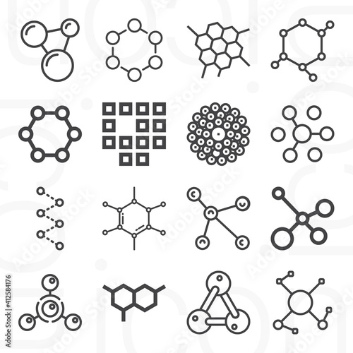 16 pack of sequences  lineal web icons set