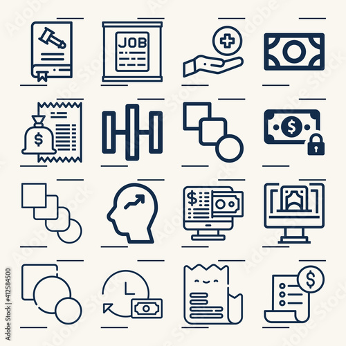 Simple set of amended related lineal icons.