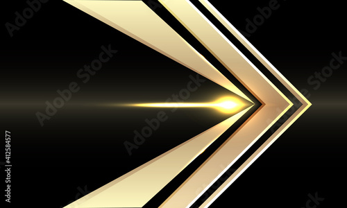 Abstract gold arrow speed direction on black design modern futuristic background vector illustration.