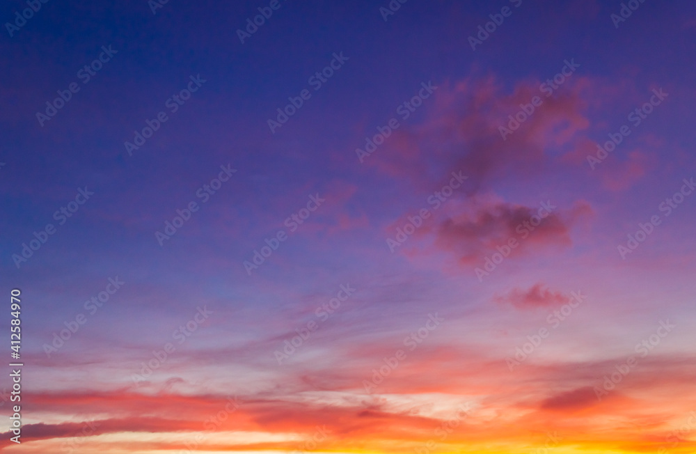 Colorful evening sky on twilight, dusk sky background 