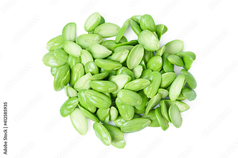 bitter bean many isolated on white background. bitter bean many isolated on white background.