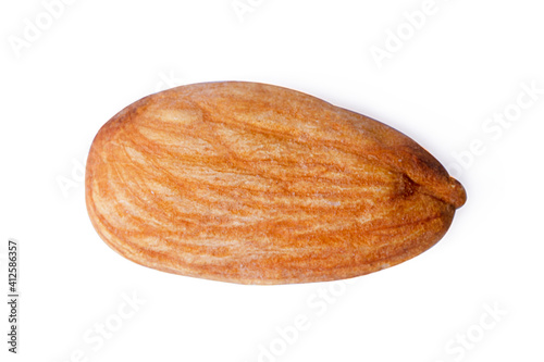 Close-up Almond seeds isolated on white background.