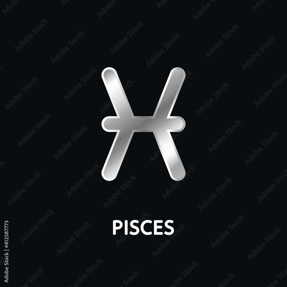 Obraz premium Astrological zodiac Pisces. 12 zodiac symbol. Astronomy occult symbol with zodiac sign.