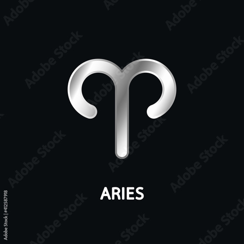 Astrological zodiac Aries. 12 zodiac symbol. Astronomy occult symbol with zodiac sign.