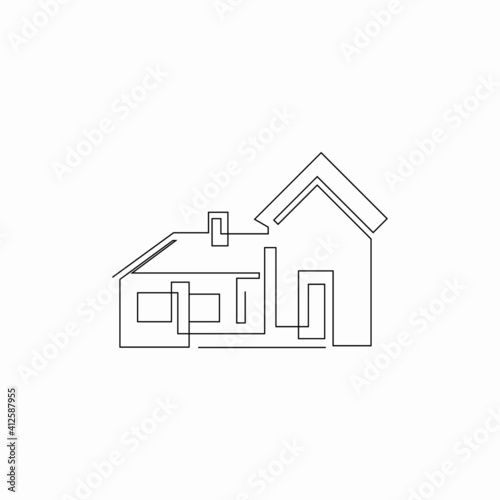 logo design real estate continuous line drawing simple clean and tidy
