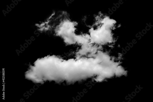 cloud isolated on black background 