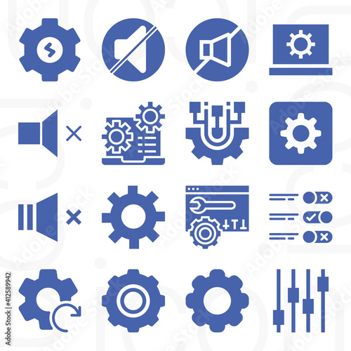 16 pack of voices  filled web icons set