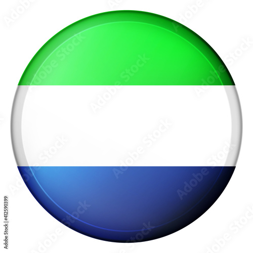 Free Download Glass light ball with flag of Sierra Leone. Round sphere, template icon. National symbol. Glossy realistic ball, 3D abstract vector illustration highlighted on a white background. Big bubble. - GFXLoad