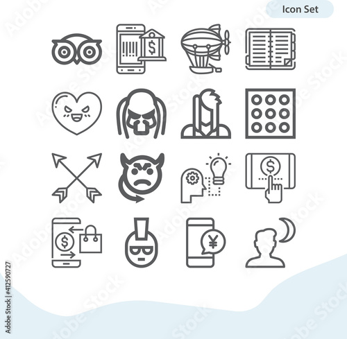 Simple set of wise related lineal icons.