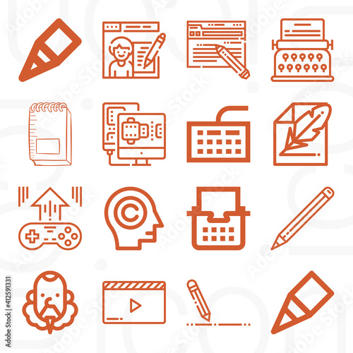 16 pack of editors  lineal web icons set