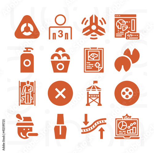 16 pack of yarn  filled web icons set