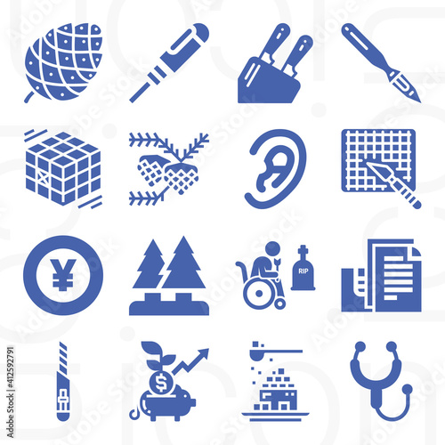 16 pack of die  filled web icons set