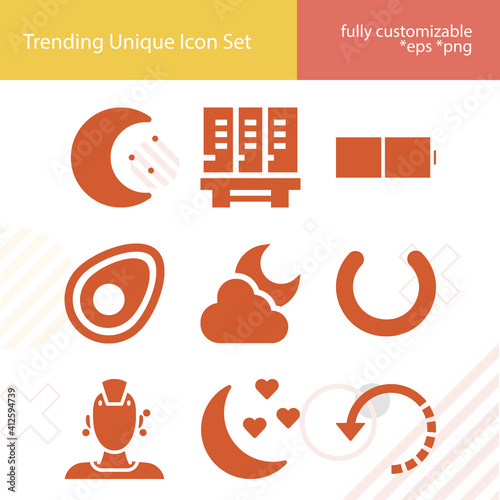 Simple set of seconds related filled icons.