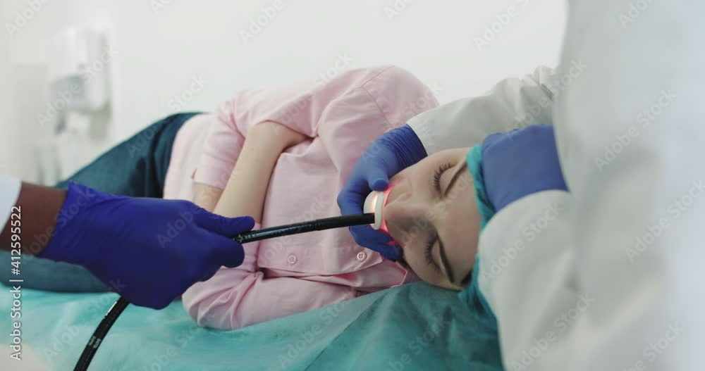 Endoscopic Examination Of The Pharynx And Larynx. Otolaryngologist's