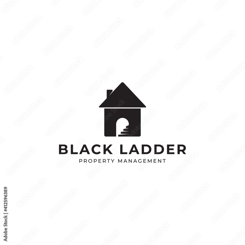 home stair logo design simple hipster style