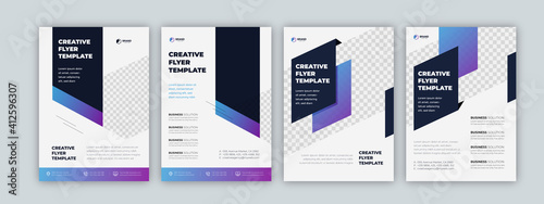 Business Flyer Set, Corporate flyer design template, creative brochure poster cover, color a4 print ready flyer	