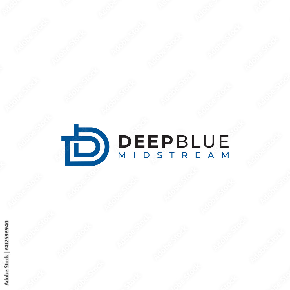 Letter DB logo design simple line style