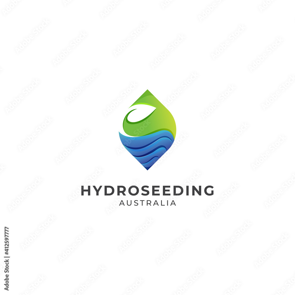 hydro seeding landscape logo design with modern style hydro seeding landscape logo design with modern style
