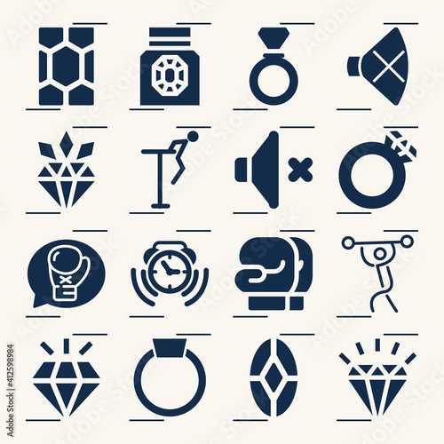 Simple set of brilliant related filled icons.