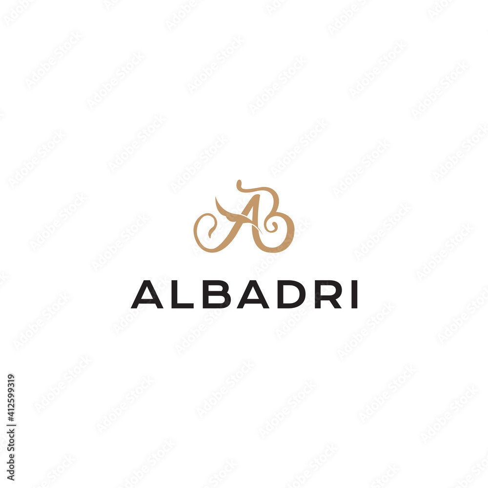 Letter AB logo design with simple line style Letter AB logo design with simple line style