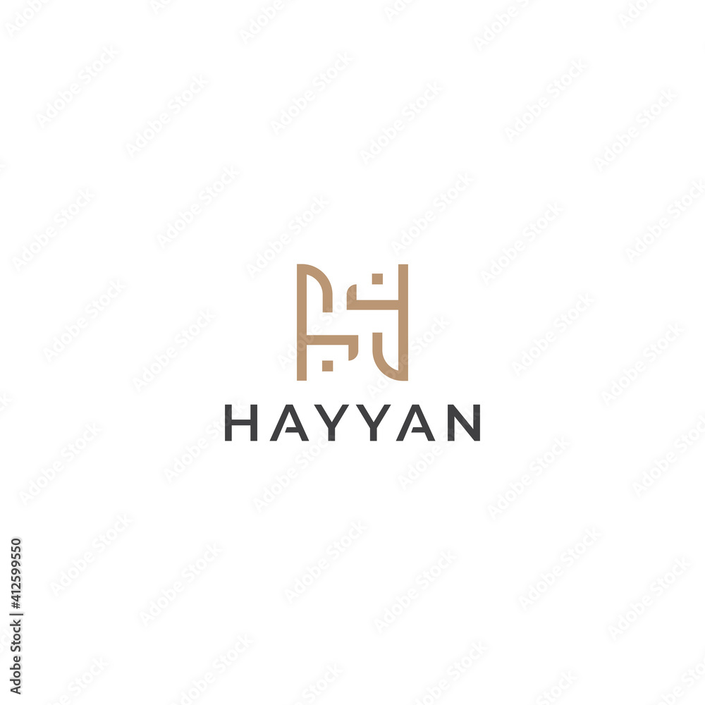 Letter H logo design with simple line style