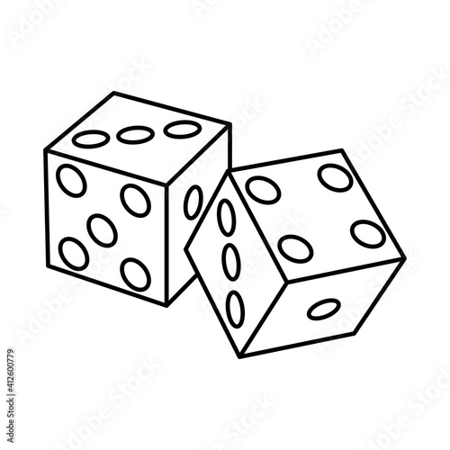 gambling dices icon, line style